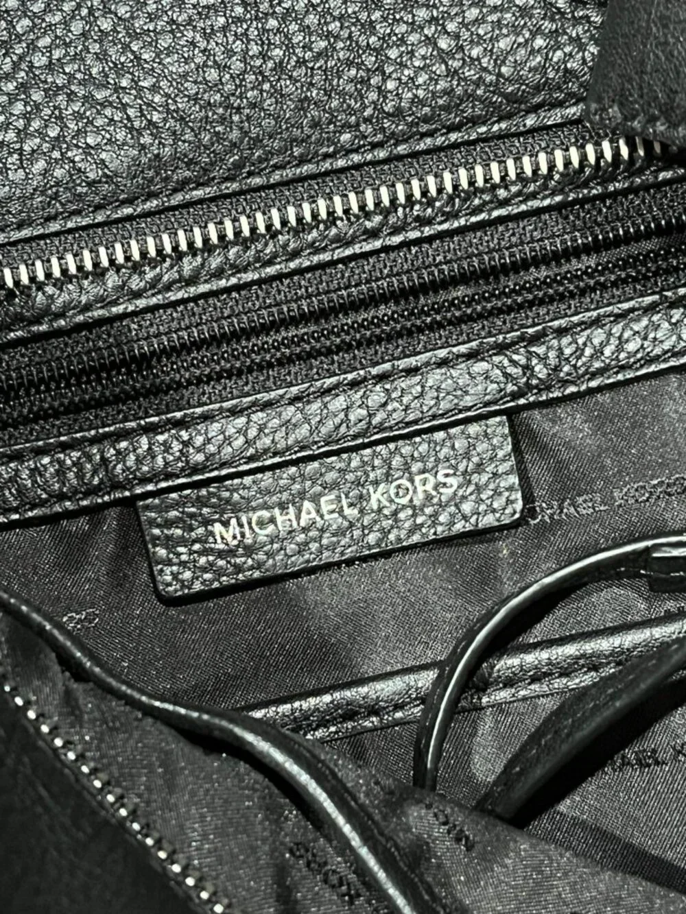 Michael Kors Black Pebbled Leather Hobo Shoulder Bag Silver Hardware 12x12x4